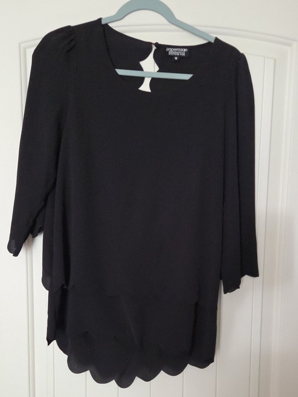 Papermoon Black Layered Scalloped Tunic